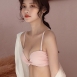 皺褶可拆肩帶無鋼圈成套內衣