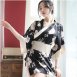 性感印花情趣和服套裝
