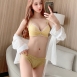甜美玻璃紗蕾絲邊無鋼圈成套內衣