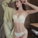 蕾絲抓皺美胸無鋼圈成套內衣