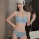 蕾絲抓皺美胸無鋼圈成套內衣