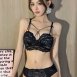蕾絲美胸交叉無鋼圈成套內衣