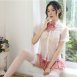 透膚襯衫蝴蝶領結學生服