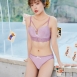 磨砂色美胸交叉無鋼圈成套內衣
