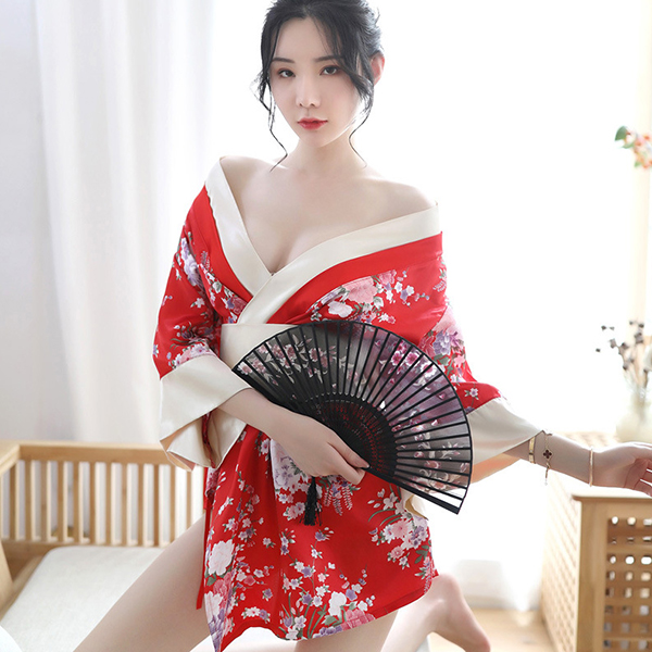 性感印花情趣和服套裝