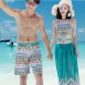 情侶泳衣(女長褲三件式、男海灘褲)