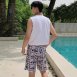情侶泳衣(女長褲三件式+男海灘褲)