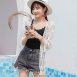 五分袖蕾絲雕花中長版開衫防曬外罩罩衫