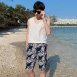 情侶泳衣(女長褲三件式、男海灘褲)