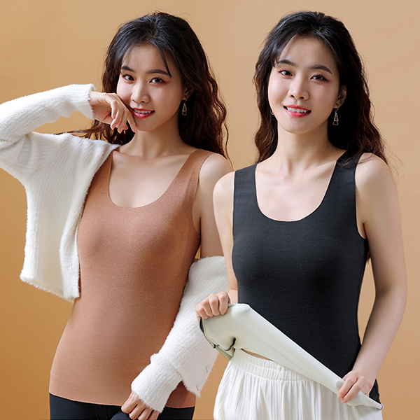 德絨圓領無痕雙面磨絨保暖背心 發熱衣