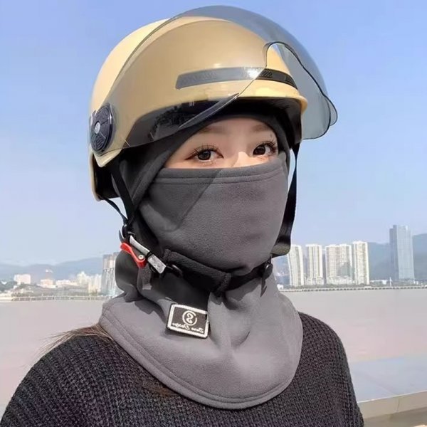 四合一加絨保暖帽子 口罩 圍脖 遮耳 騎車