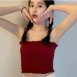抓皺細肩帶棉質中長版小可愛