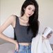 短版U領棉質背心小可愛