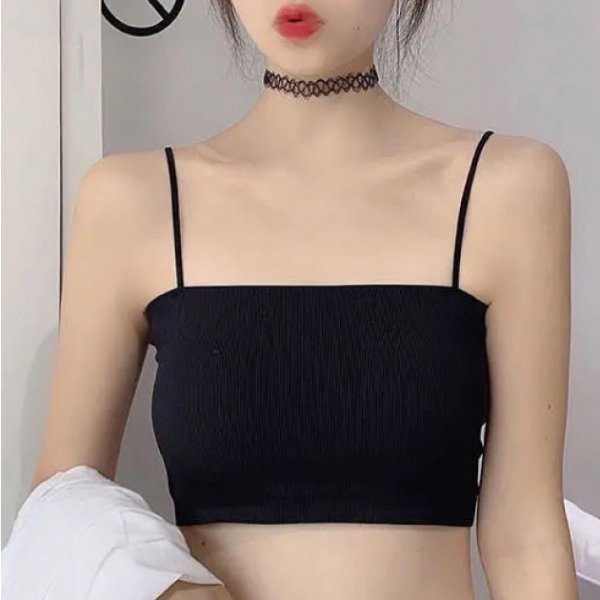 冰絲無痕細肩胸墊平口小可愛